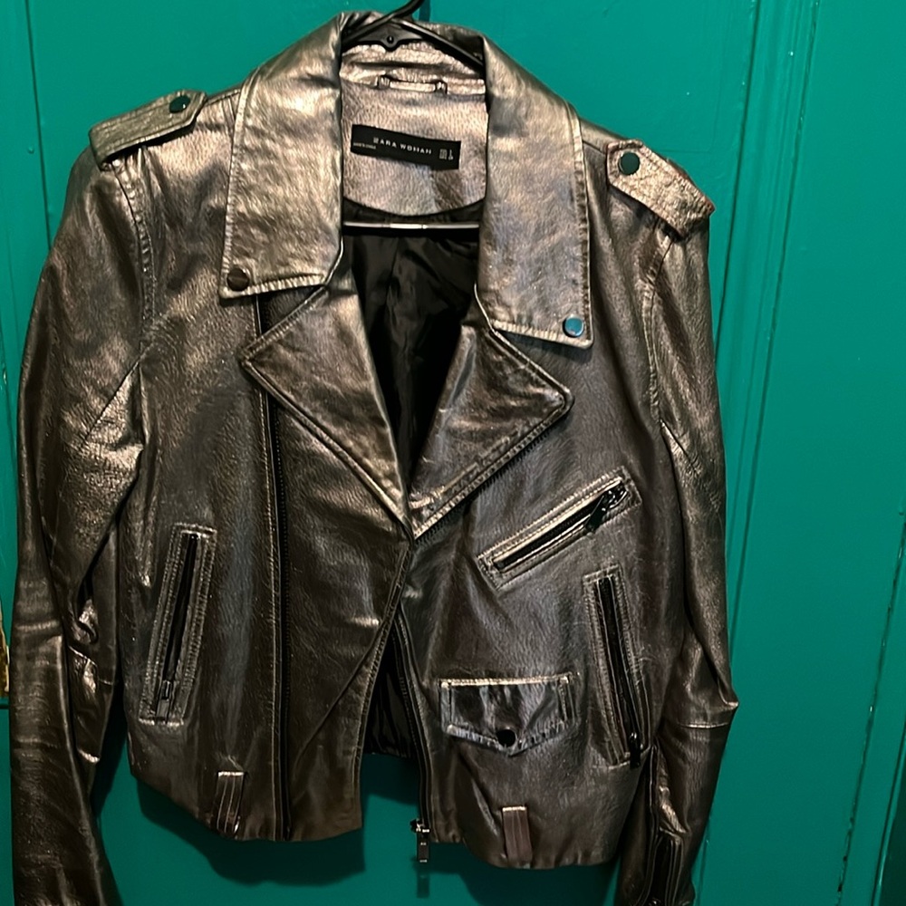 Gold pewter Zara moto jacket